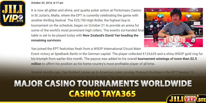 Major casino tournaments worldwide